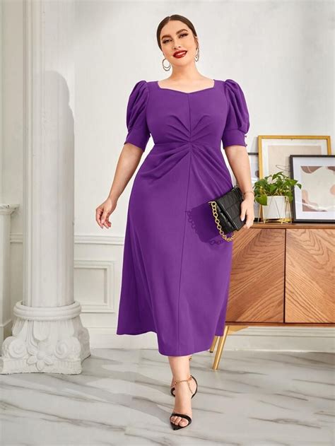 shein plus size purple dresses